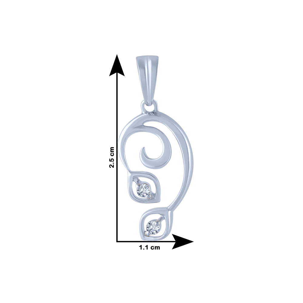 18k (750) White Gold And Diamond Pendant For Women - Image 4