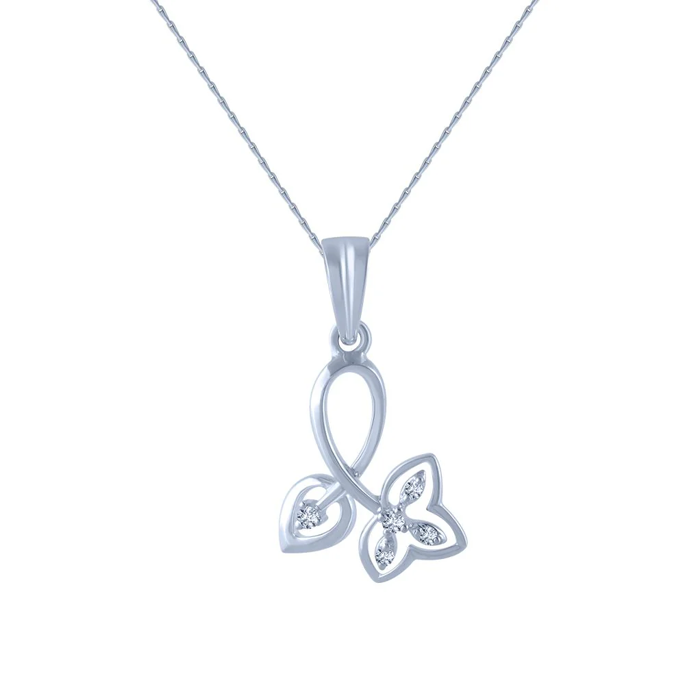 18k (750) White Gold And Diamond Pendant For Women