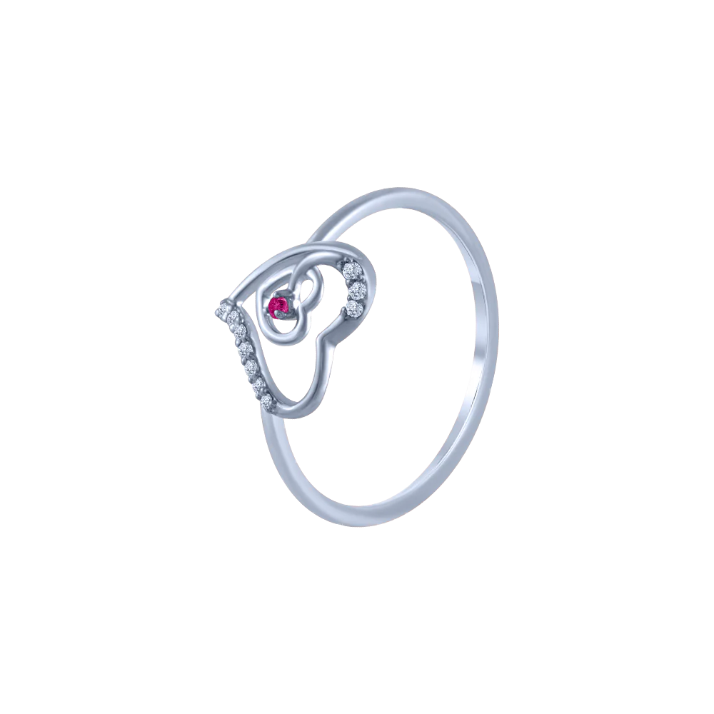 18k (750) White Gold And Diamond Ring For Women