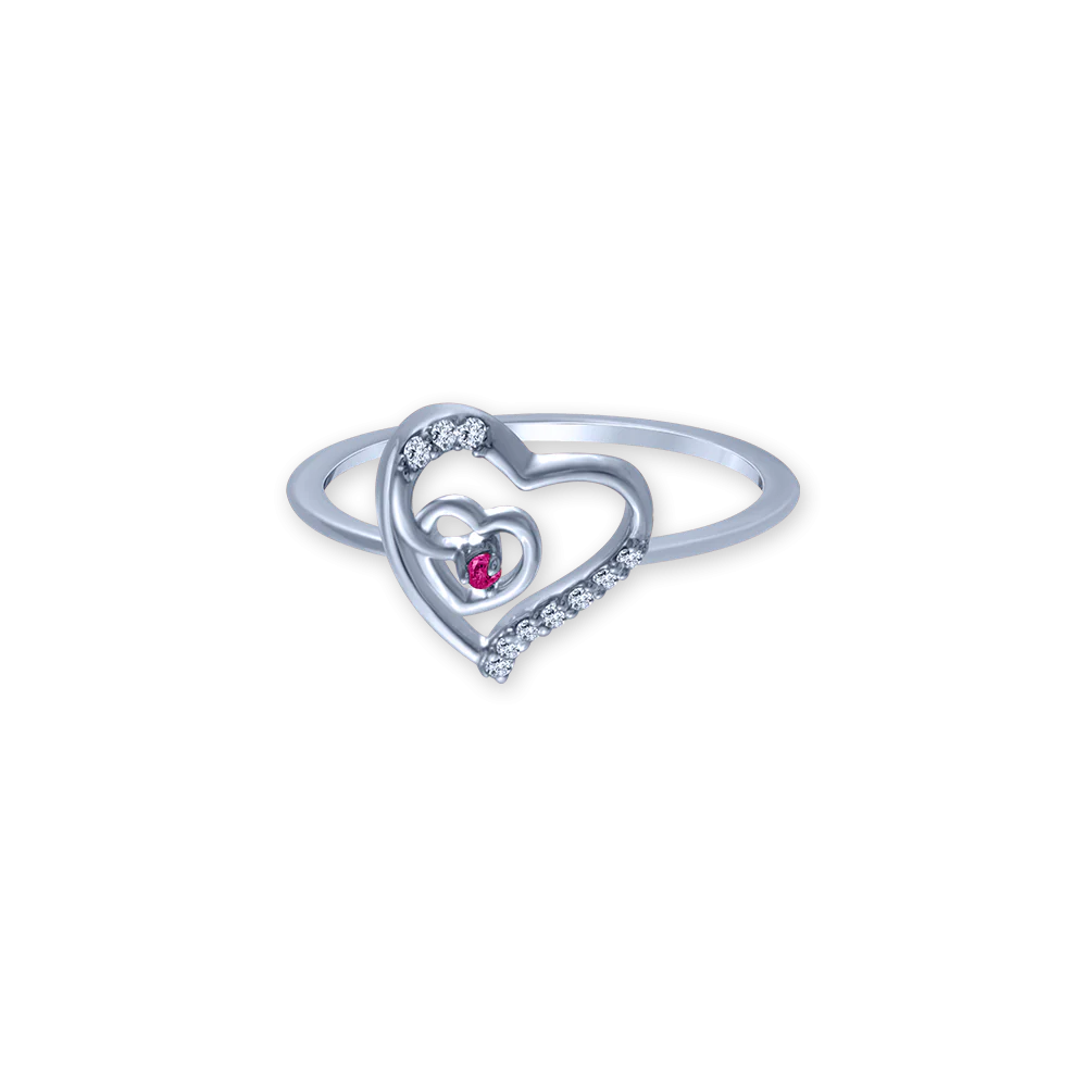 18k (750) White Gold And Diamond Ring For Women - Image 3