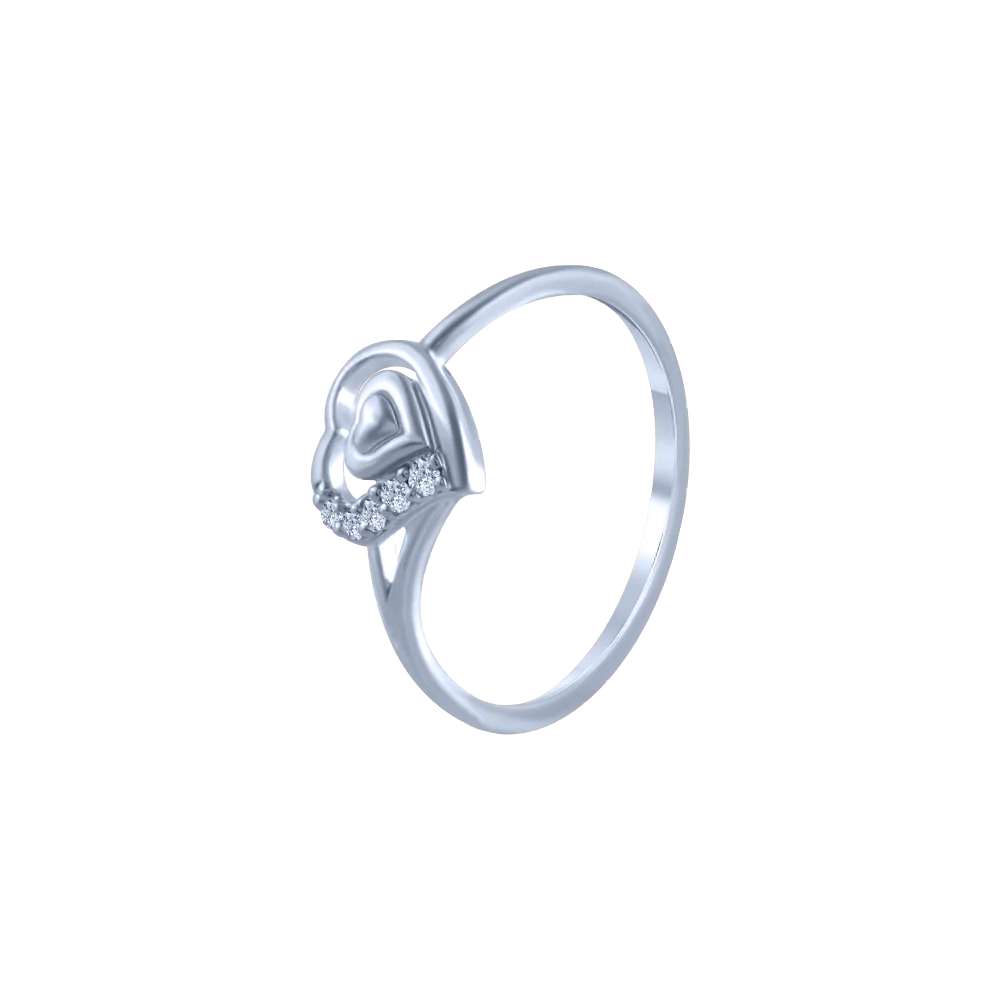18k (750) White Gold And Diamond Ring For Women
