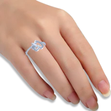 18k (750) White Gold And Diamond Ring For Women - Image 4