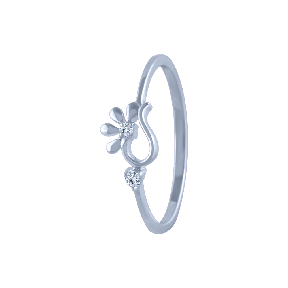 18k (750) White Gold And Diamond Ring For Women