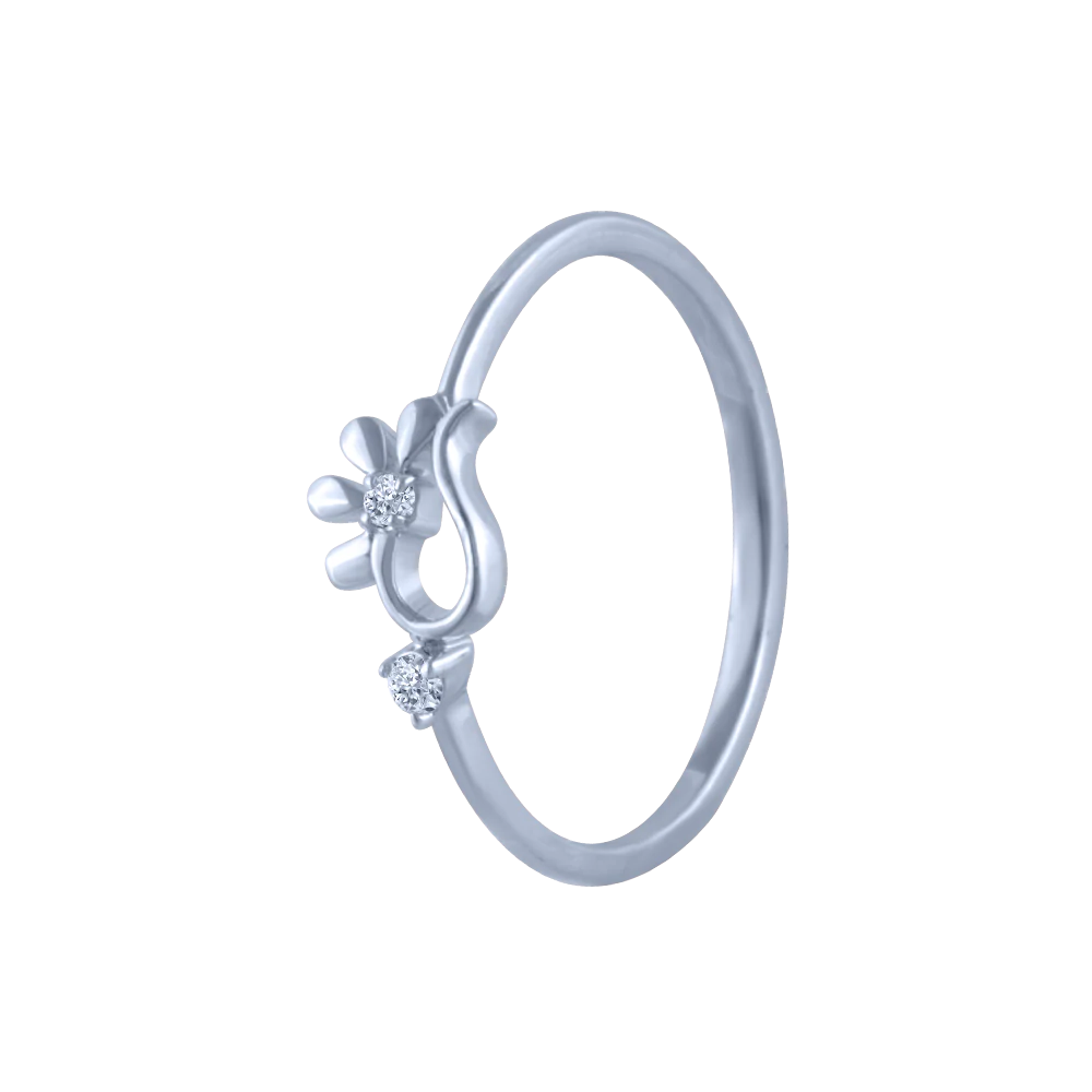 18k (750) White Gold And Diamond Ring For Women - Image 3