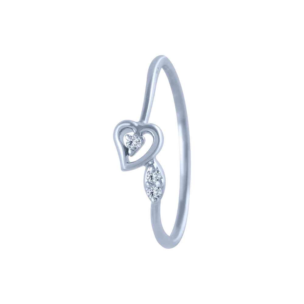 18k (750) White Gold And Diamond Ring For Women
