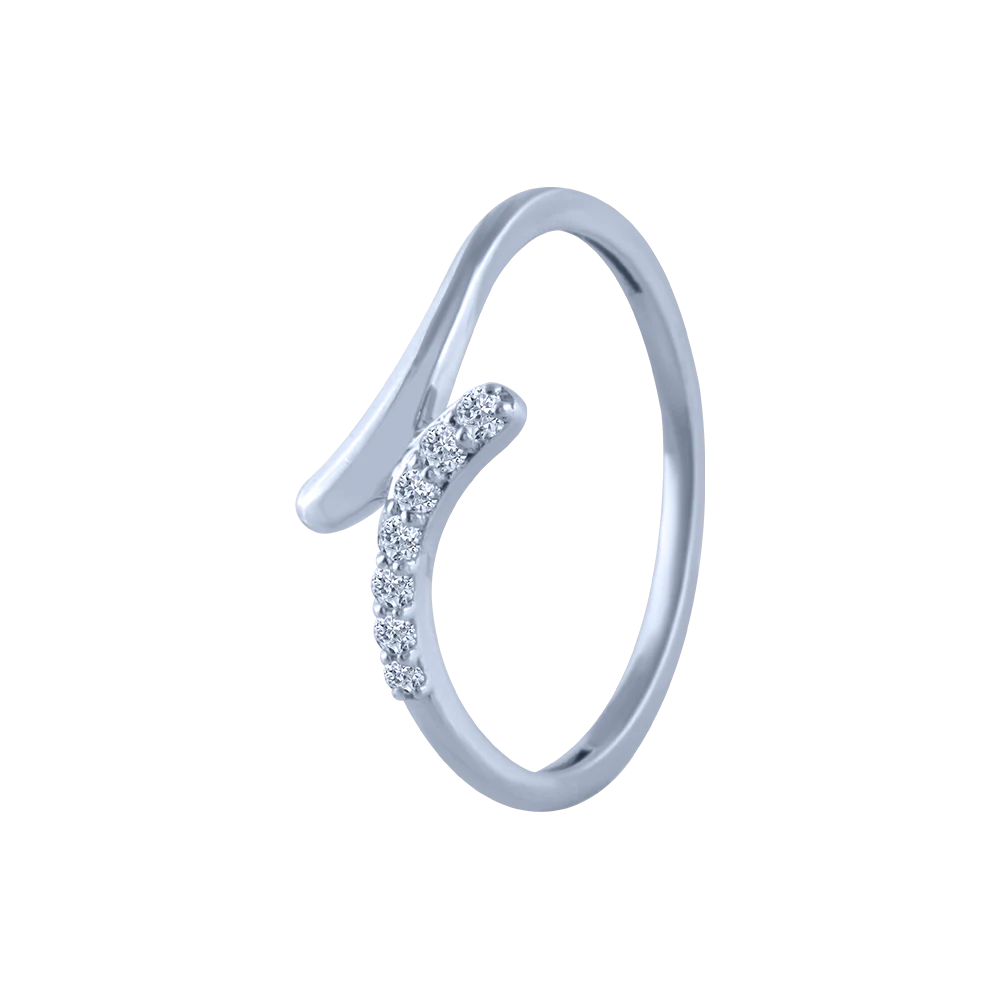 18k (750) White Gold And Diamond Ring For Women - Image 3