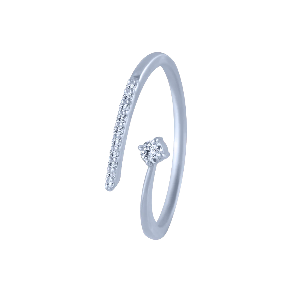 18k (750) White Gold And Diamond Ring For Women