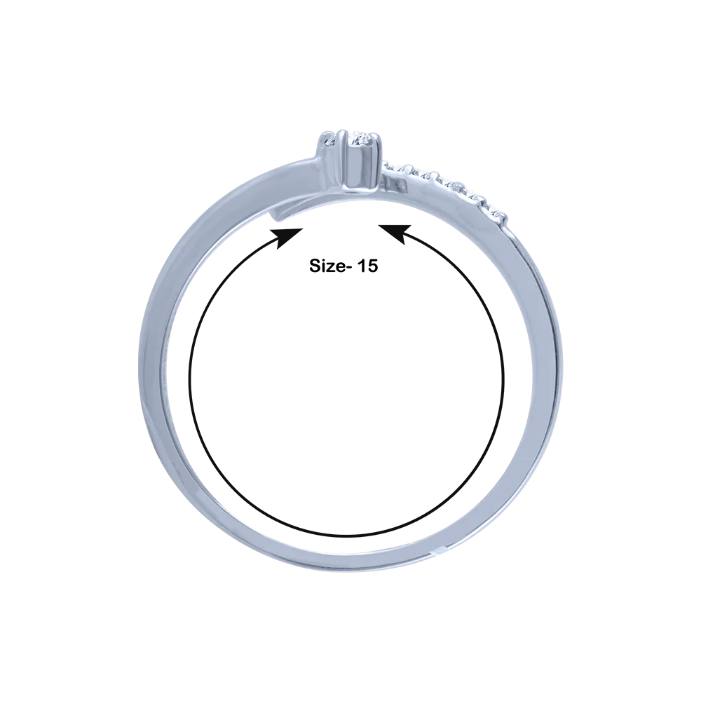 18k (750) White Gold And Diamond Ring For Women - Image 4