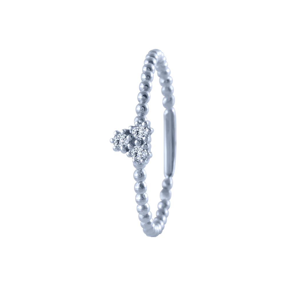 18k (750) White Gold And Diamond Ring For Women
