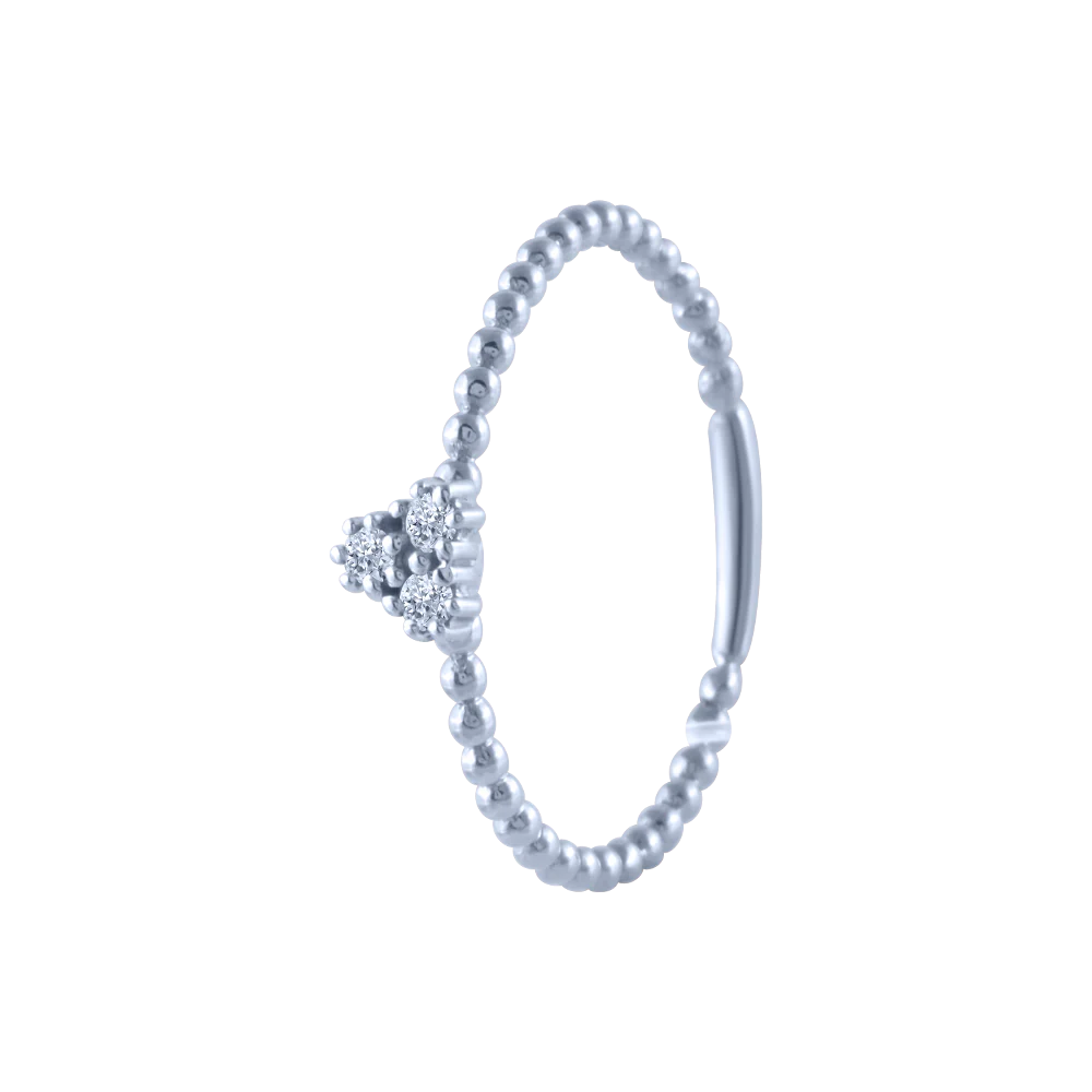 18k (750) White Gold And Diamond Ring For Women - Image 3