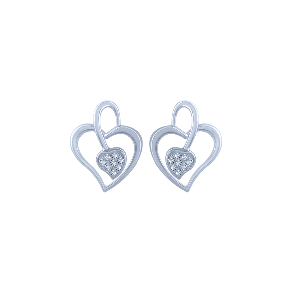 18k (750) White Gold And Diamond Stud Earrings For Women - Image 2