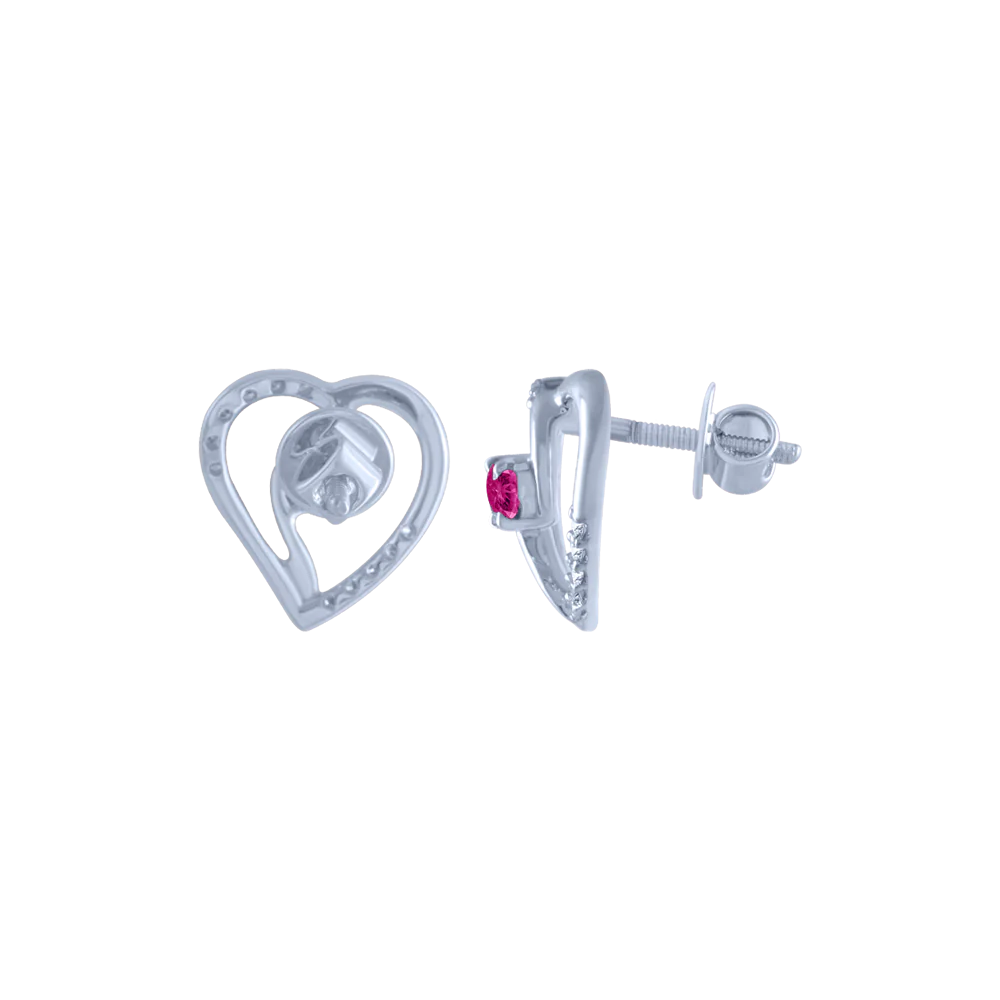 18k (750) White Gold And Diamond Stud Earrings For Women - Image 3