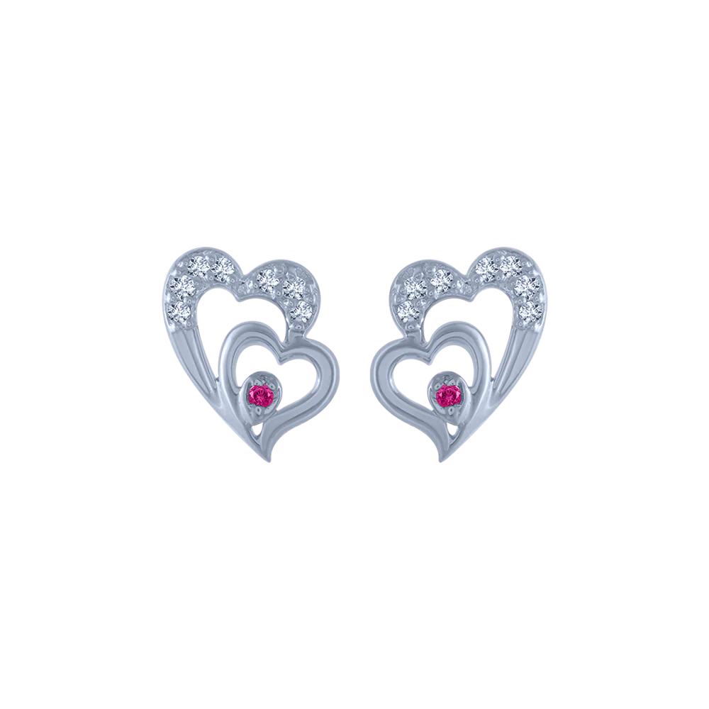 18k (750) White Gold And Diamond Stud Earrings For Women - Image 2