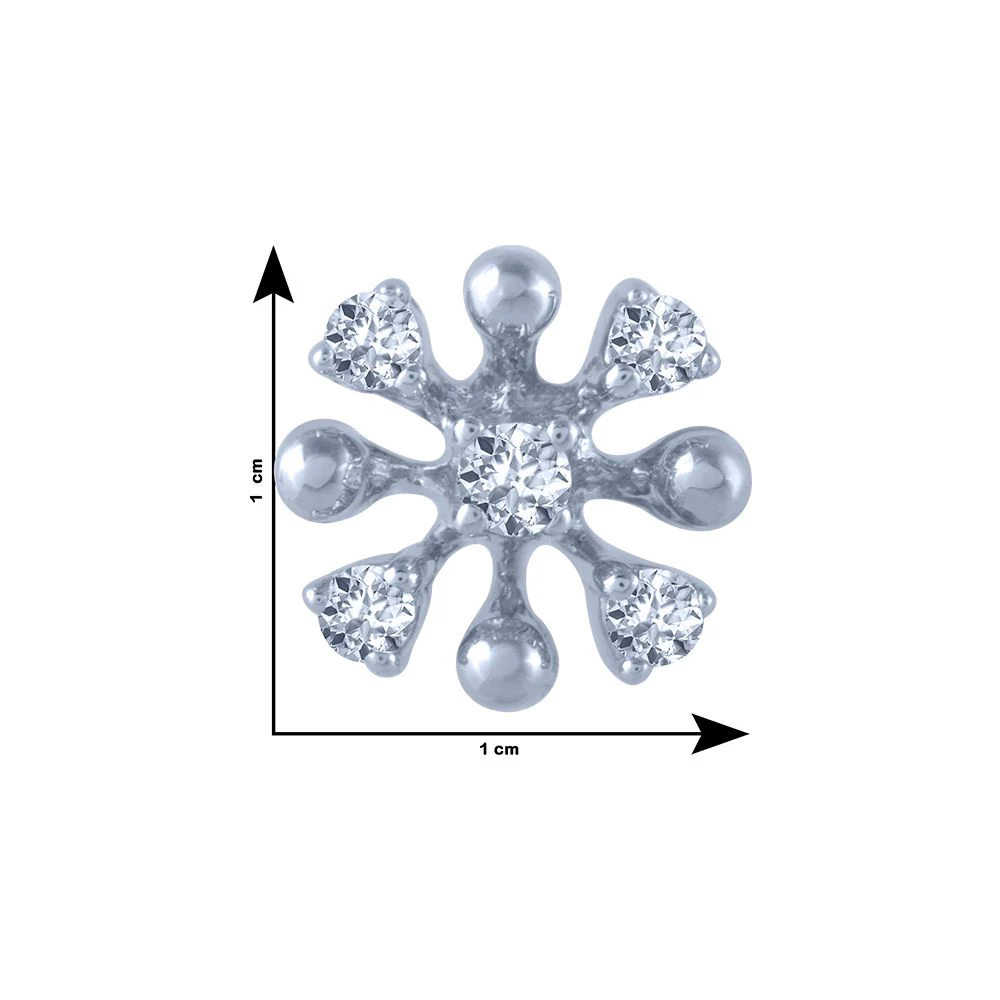 18k (750) White Gold And Diamond Stud Earrings For Women - Image 4