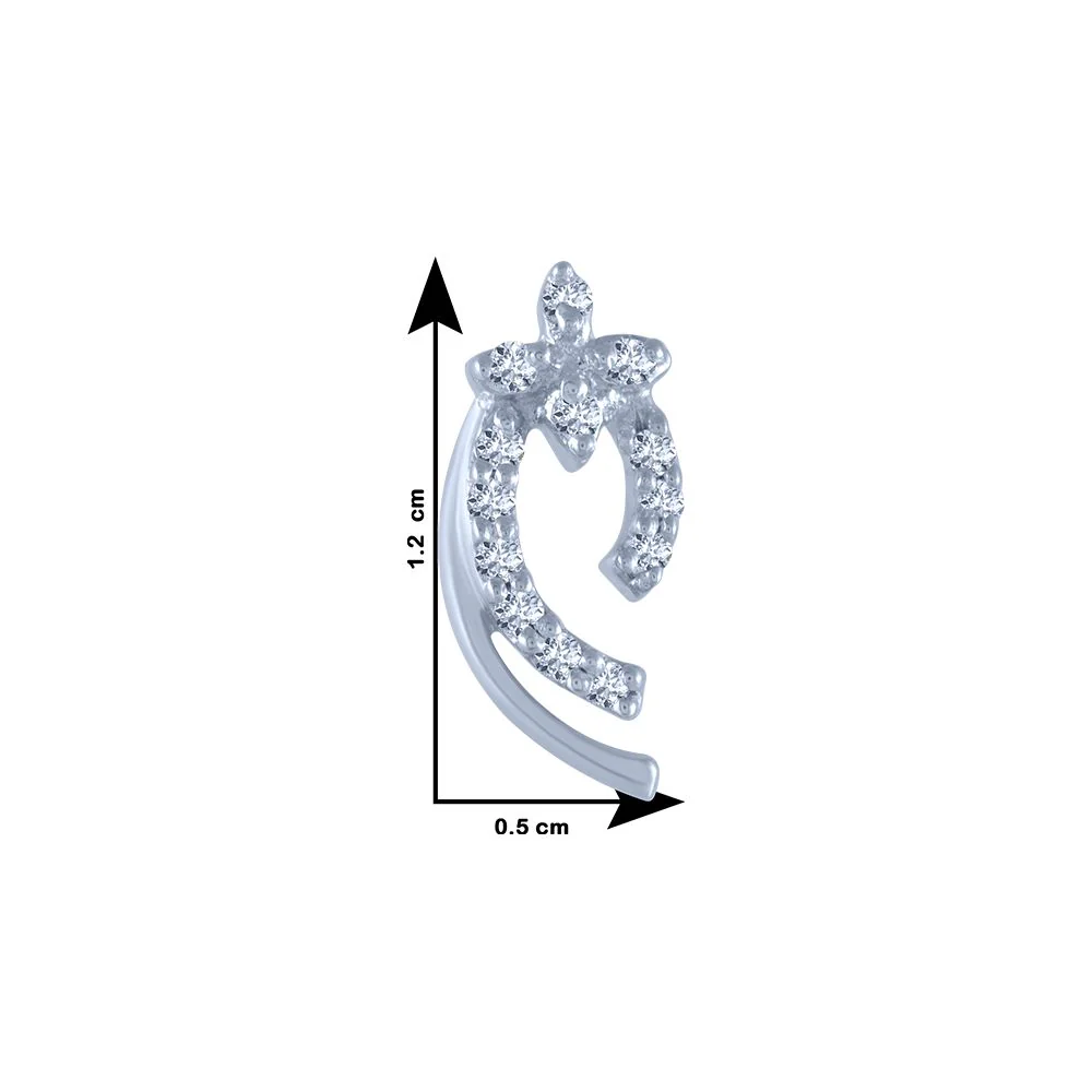 18k (750) White Gold And Diamond Stud Earrings For Women - Image 4