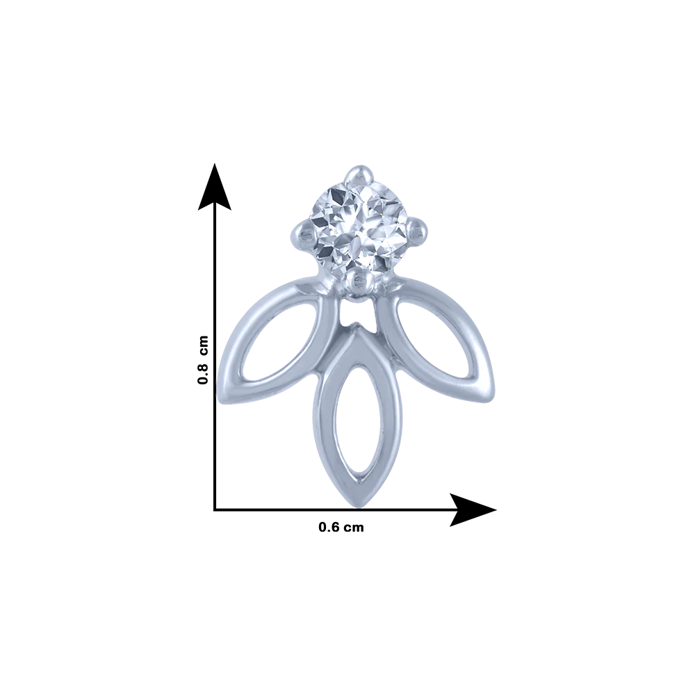 18k (750) White Gold And Diamond Stud Earrings For Women - Image 4
