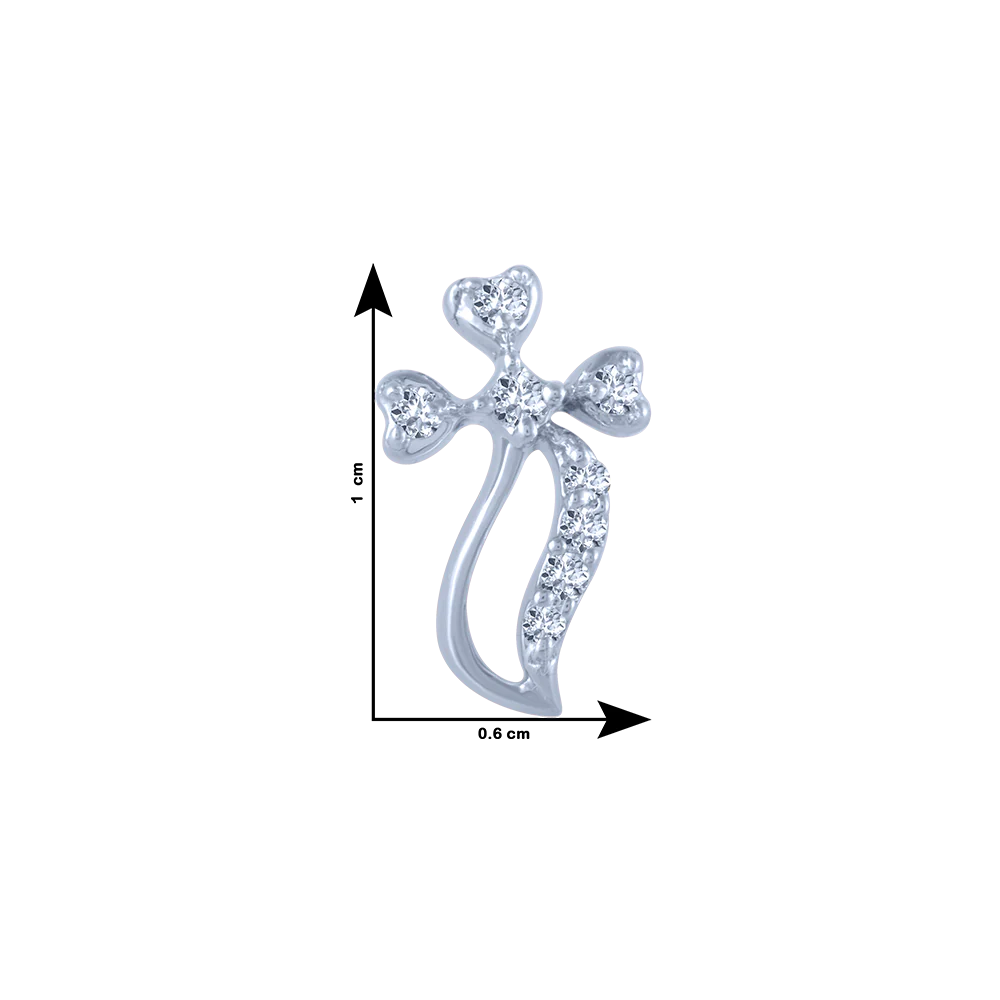 18k (750) White Gold And Diamond Stud Earrings For Women - Image 4
