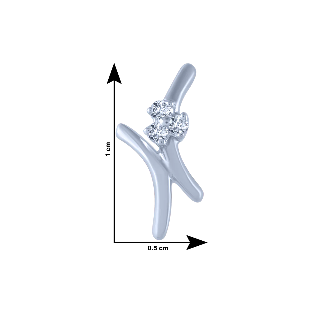 18k (750) White Gold And Diamond Stud Earrings For Women - Image 4