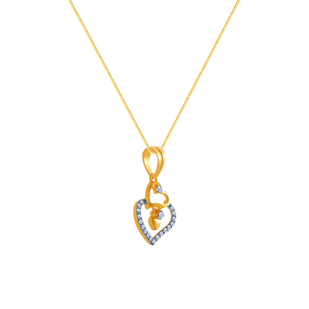 18k (750) Yellow Gold And Diamond Pendant For Women - Image 2