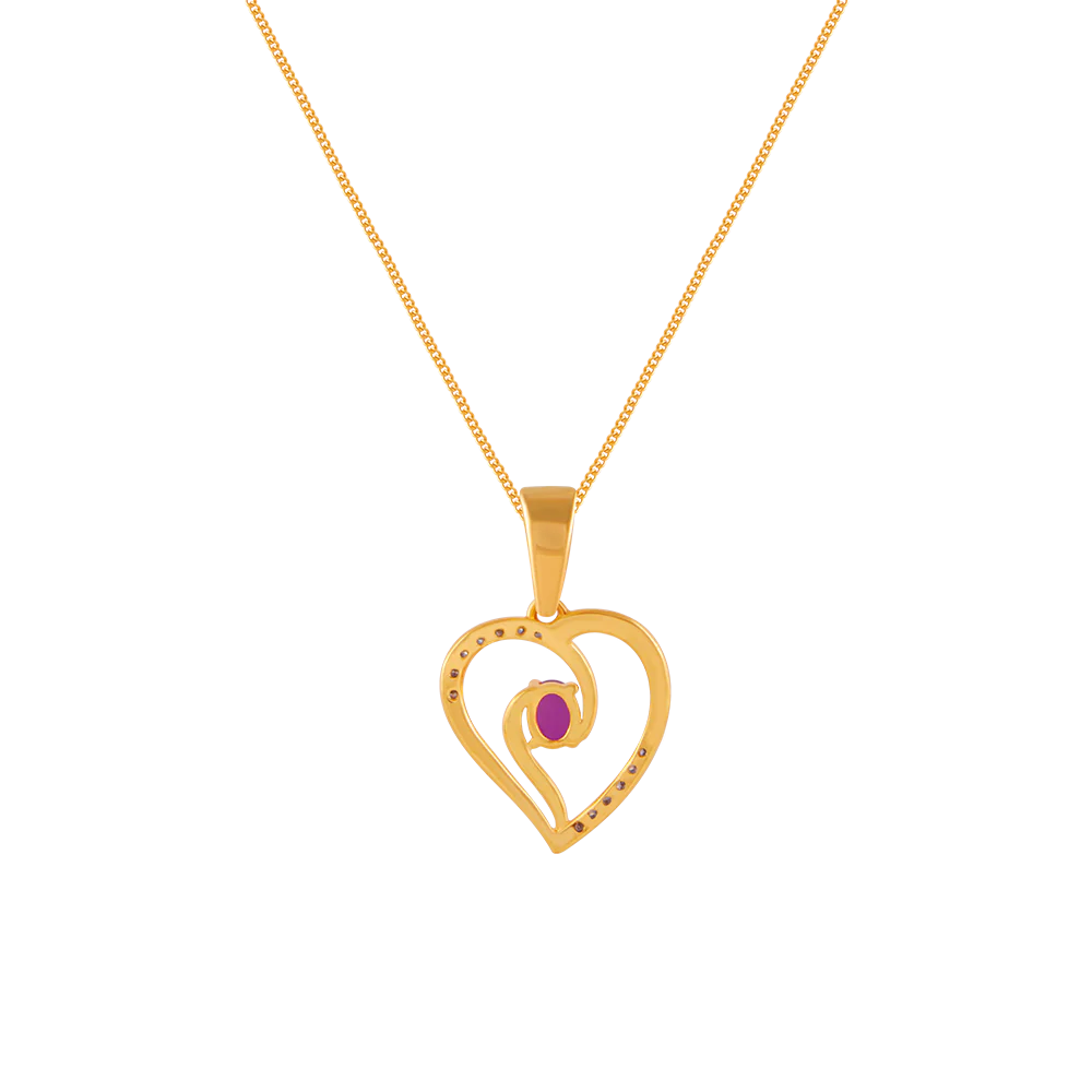 18k (750) Yellow Gold And Diamond Pendant For Women - Image 3