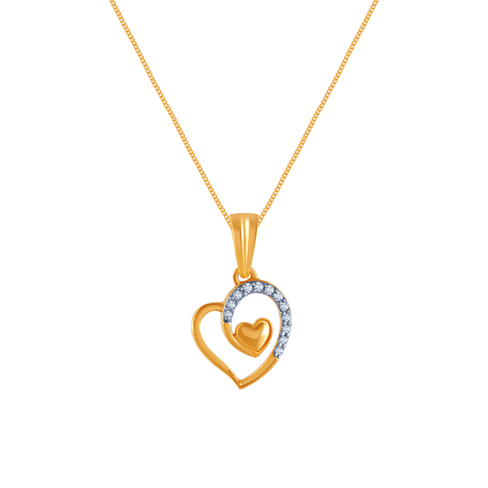 18k (750) Yellow Gold And Diamond Pendant For Women