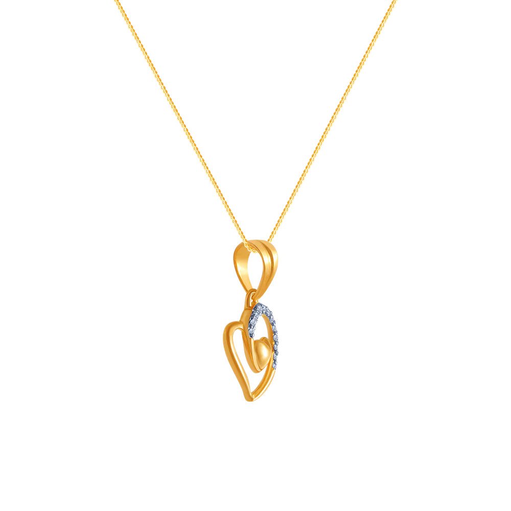 18k (750) Yellow Gold And Diamond Pendant For Women - Image 2