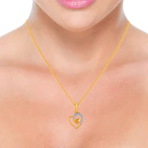 18k (750) Yellow Gold And Diamond Pendant For Women - Image 4