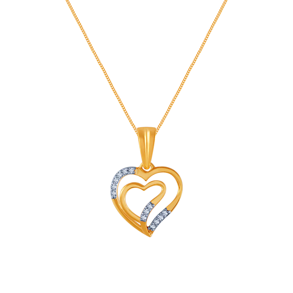 18k (750) Yellow Gold And Diamond Pendant For Women