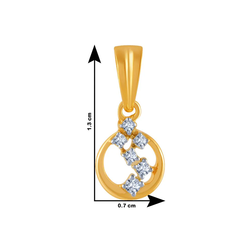 18k (750) Yellow Gold And Diamond Pendant For Women - Image 4