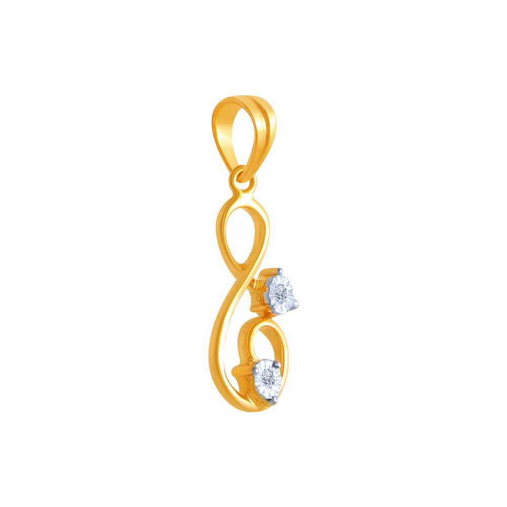 18k (750) Yellow Gold And Diamond Pendant For Women - Image 3