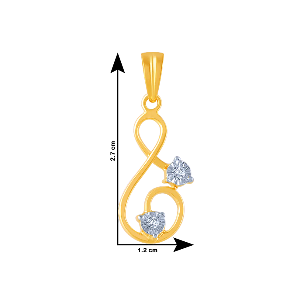 18k (750) Yellow Gold And Diamond Pendant For Women - Image 4