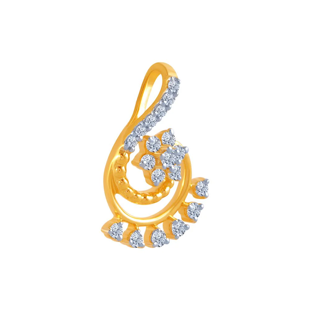 18k (750) Yellow Gold And Diamond Pendant For Women - Image 3