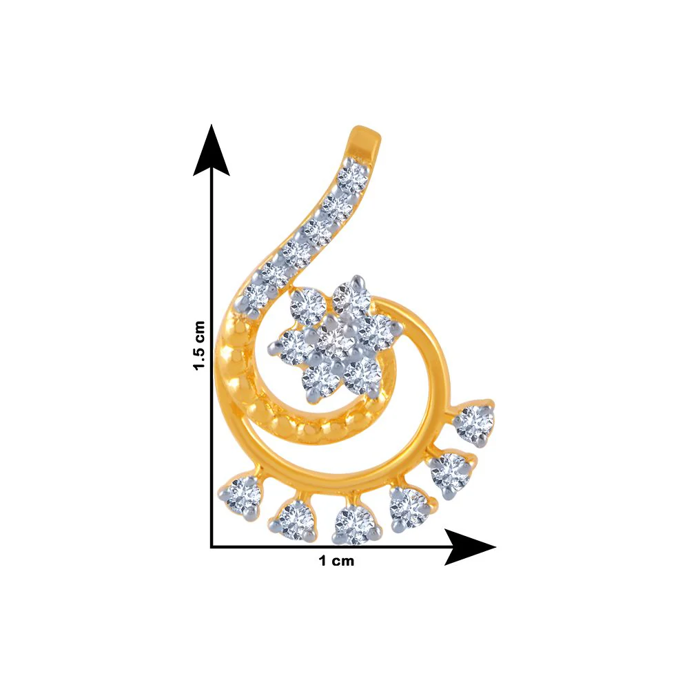 18k (750) Yellow Gold And Diamond Pendant For Women - Image 4