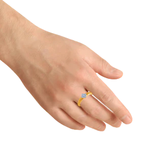 18k (750) Yellow Gold And Diamond Ring For Men - Image 4