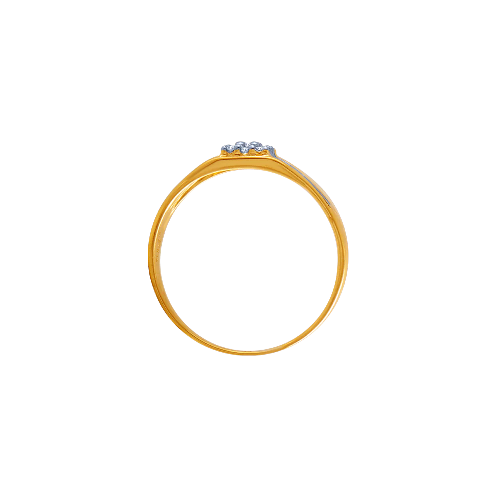 18k (750) Yellow Gold And Diamond Ring For Men - Image 3
