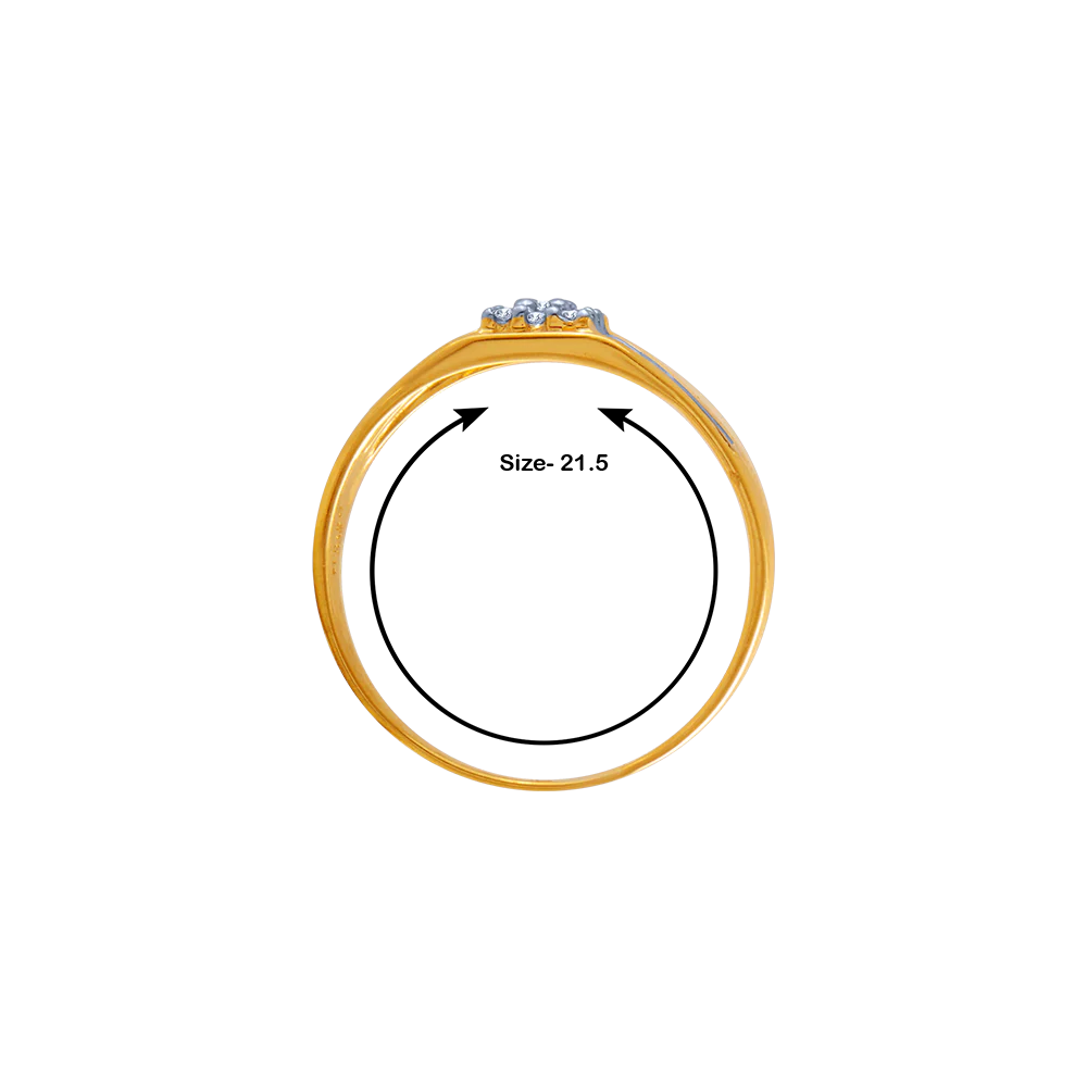 18k (750) Yellow Gold And Diamond Ring For Men - Image 5
