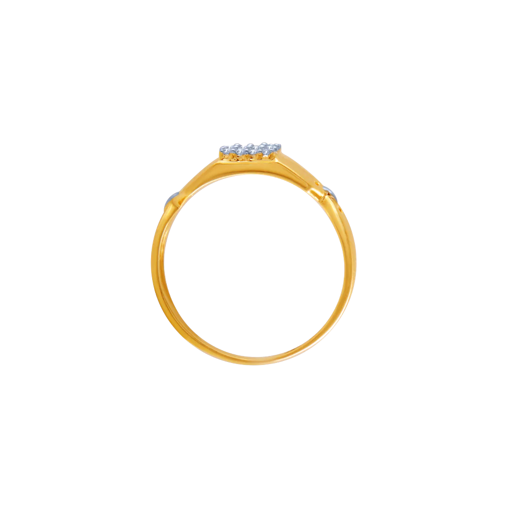 18k (750) Yellow Gold And Diamond Ring For Men - Image 3