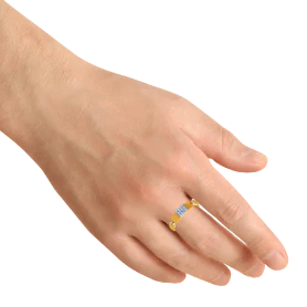 18k (750) Yellow Gold And Diamond Ring For Men - Image 4