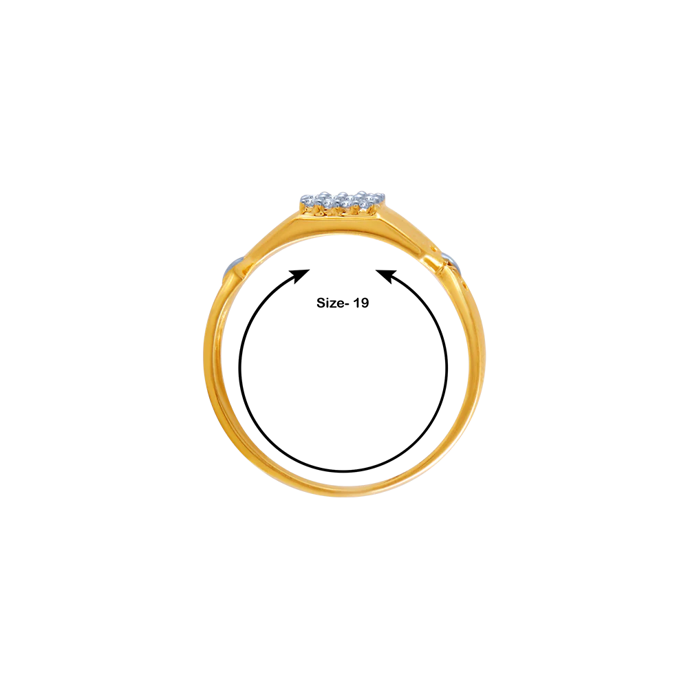 18k (750) Yellow Gold And Diamond Ring For Men - Image 5