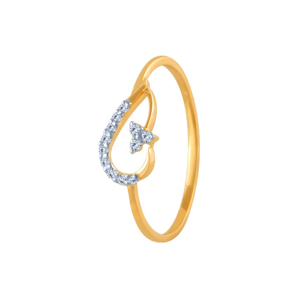 18k (750) Yellow Gold And Diamond Ring For Women