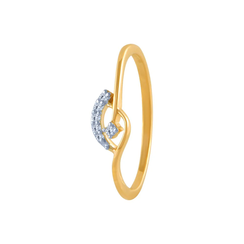 18k (750) Yellow Gold And Diamond Ring For Women
