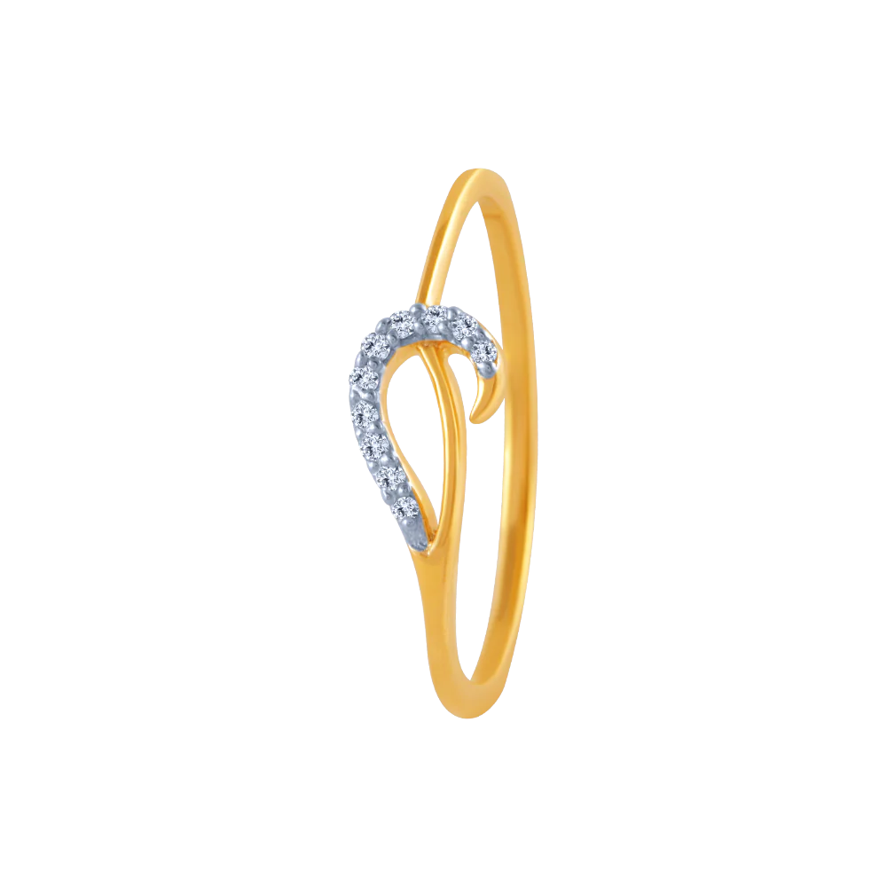 18k (750) Yellow Gold And Diamond Ring For Women