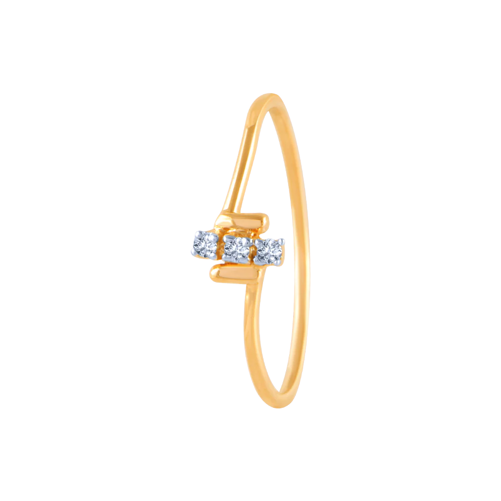 18k (750) Yellow Gold And Diamond Ring For Women