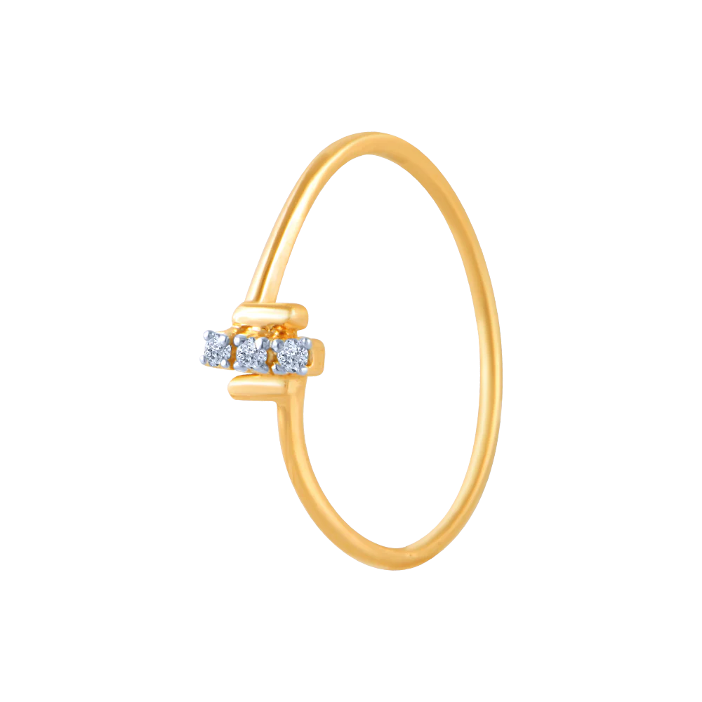 18k (750) Yellow Gold And Diamond Ring For Women - Image 3