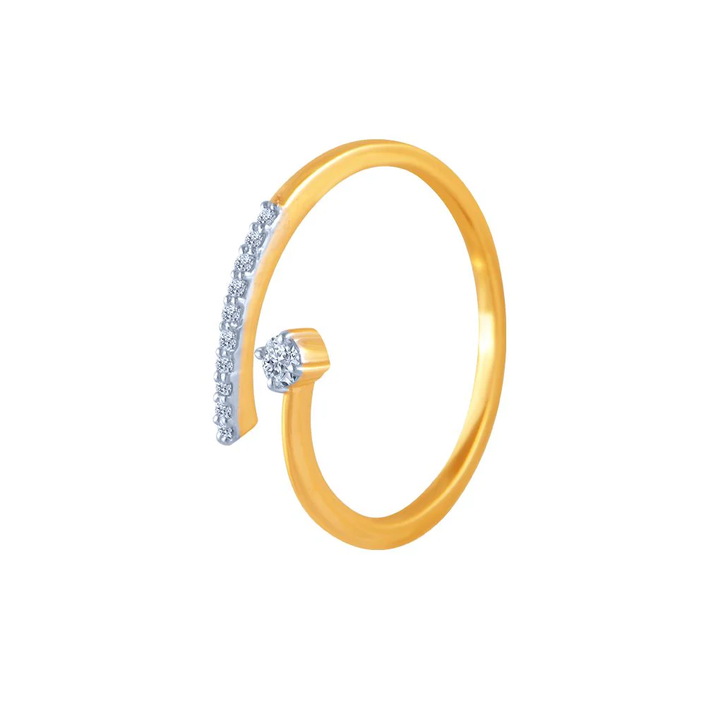 18k (750) Yellow Gold And Diamond Ring For Women - Image 3
