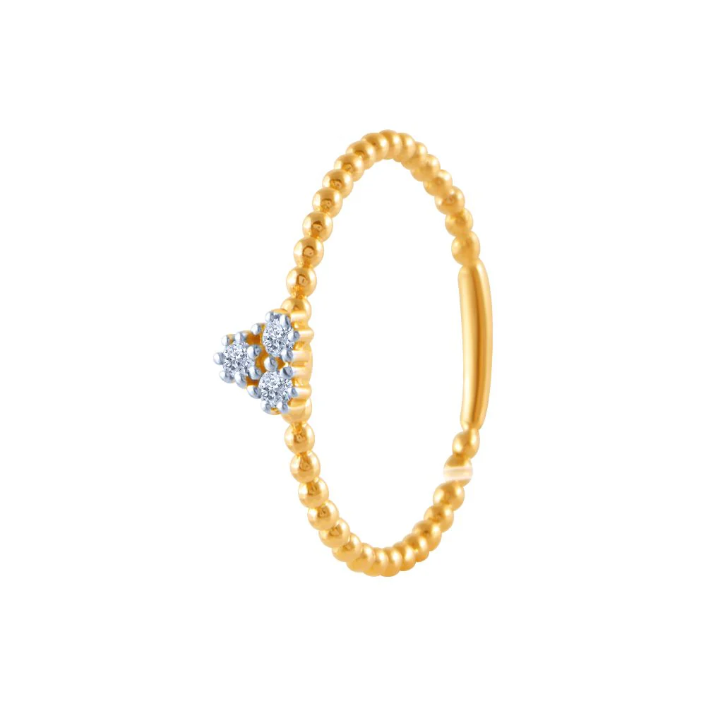 18k (750) Yellow Gold And Diamond Ring For Women - Image 3