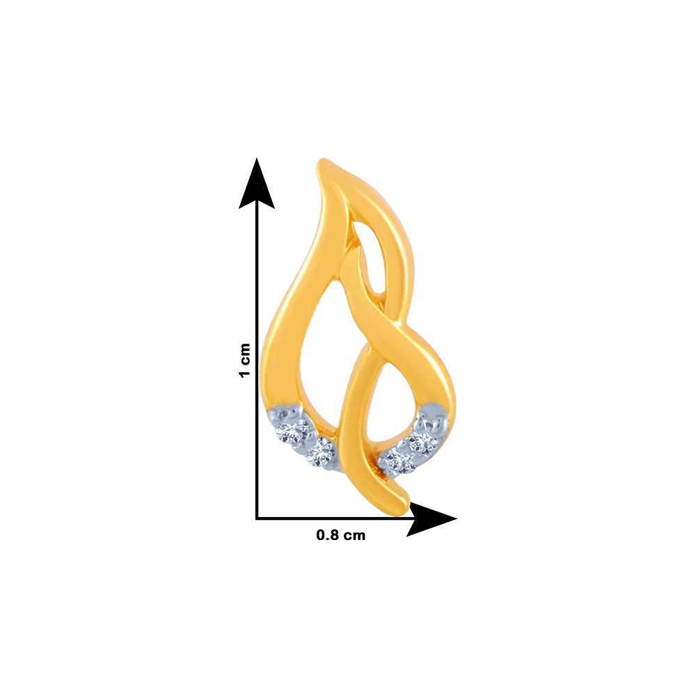 18k (750) Yellow Gold And Diamond Stud Earrings For Women - Image 4