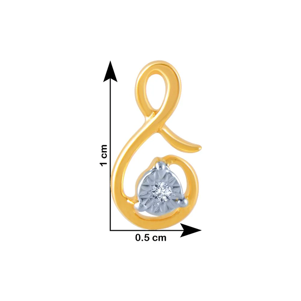18k (750) Yellow Gold And Diamond Stud Earrings For Women - Image 4