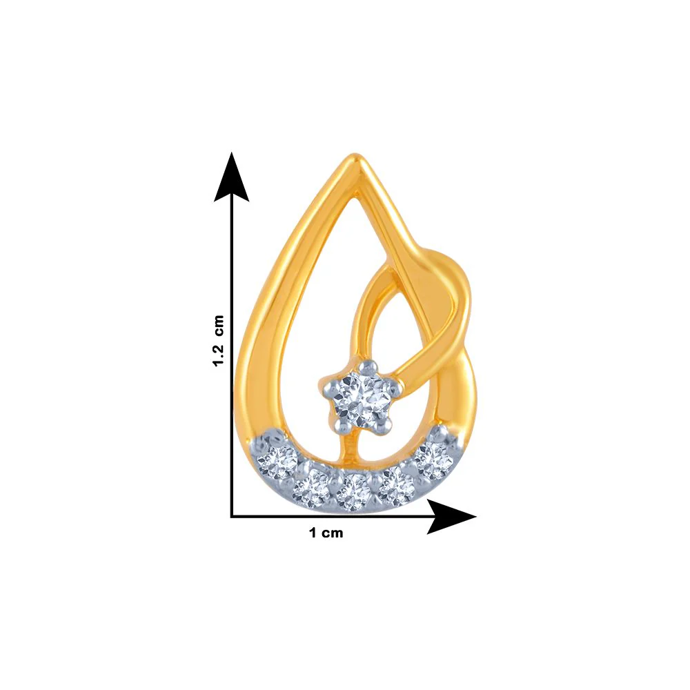 18k (750) Yellow Gold And Diamond Stud Earrings For Women - Image 4