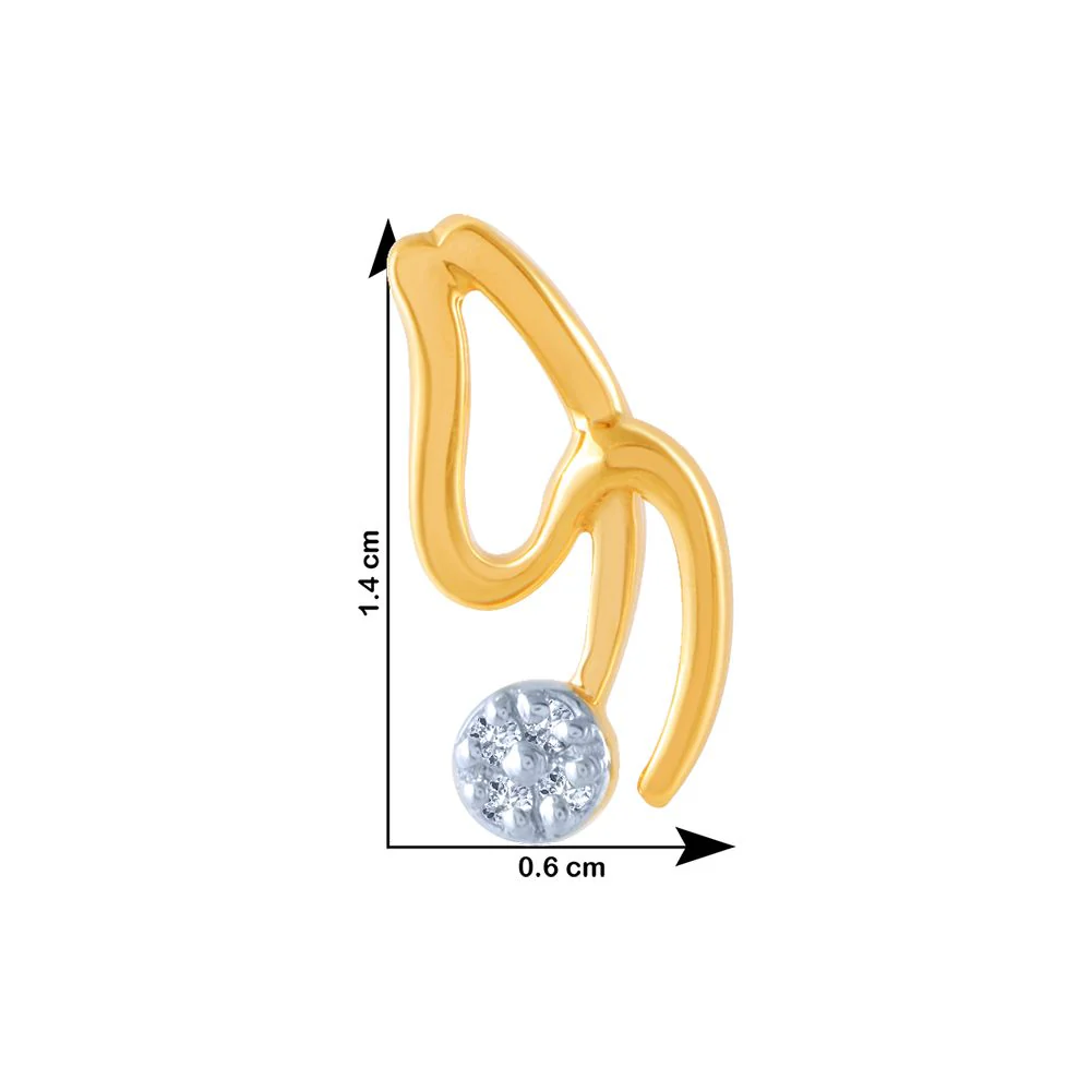 18k (750) Yellow Gold And Diamond Stud Earrings For Women - Image 4